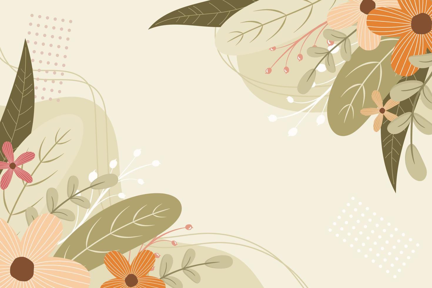 Beautiful hand drawn spring flower background vector