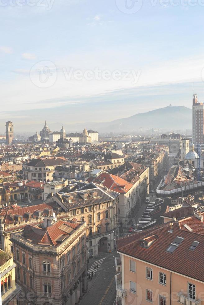 City of Turin Torino skyline panorama birdeye seen from above photo