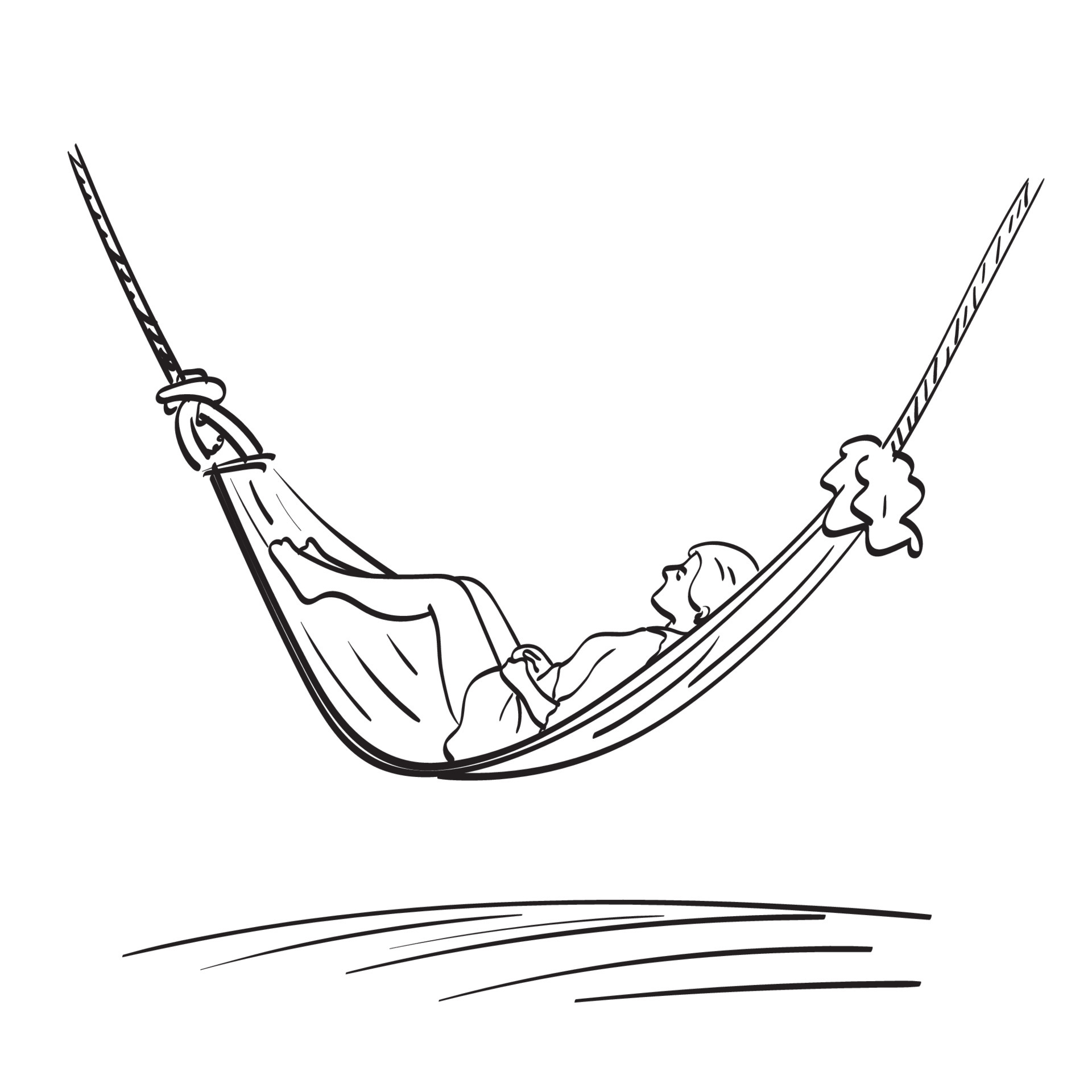 Hammock Clipart Black And White