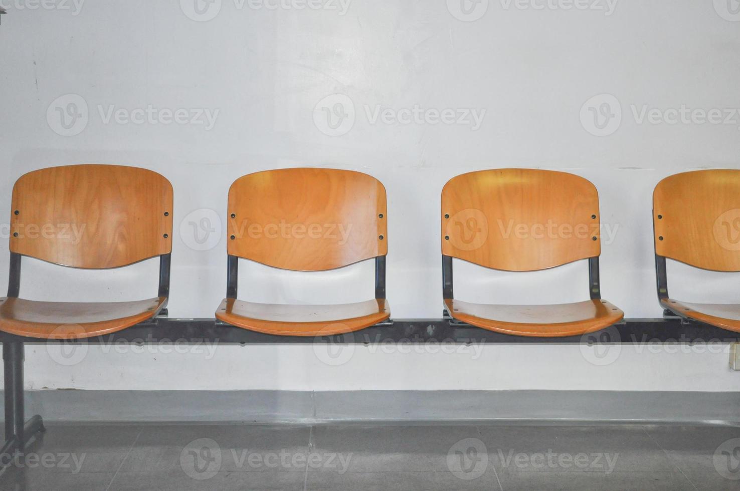 Empty chairs in a waiting room photo