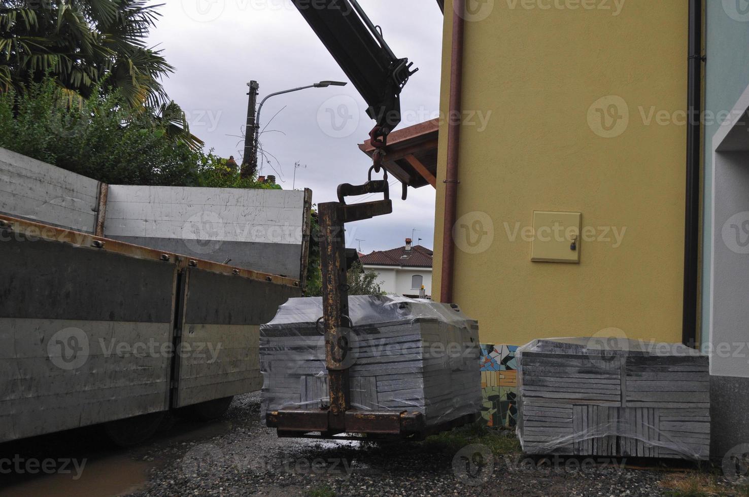 forklift with heavy load photo