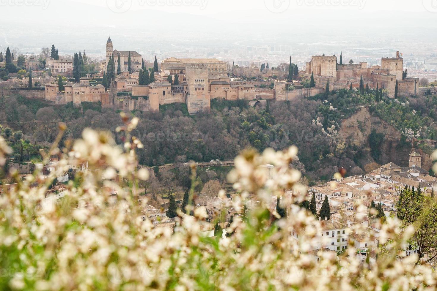 View of the Alhambra of Granada from Cerro de San Miguel photo