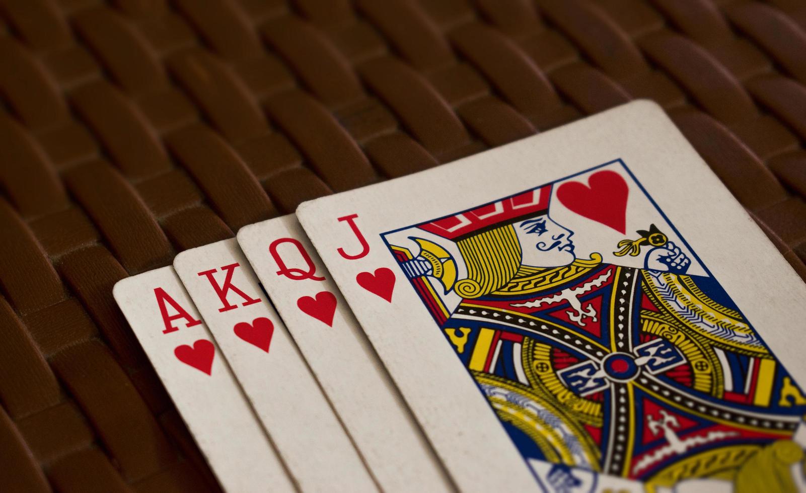 Playing cards of hearts. photo