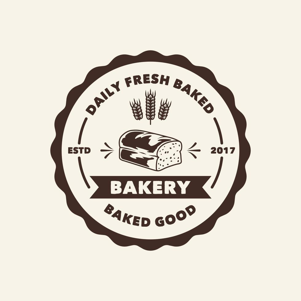 Hand Drawn Vintage Bakery Shop Logo Label vector