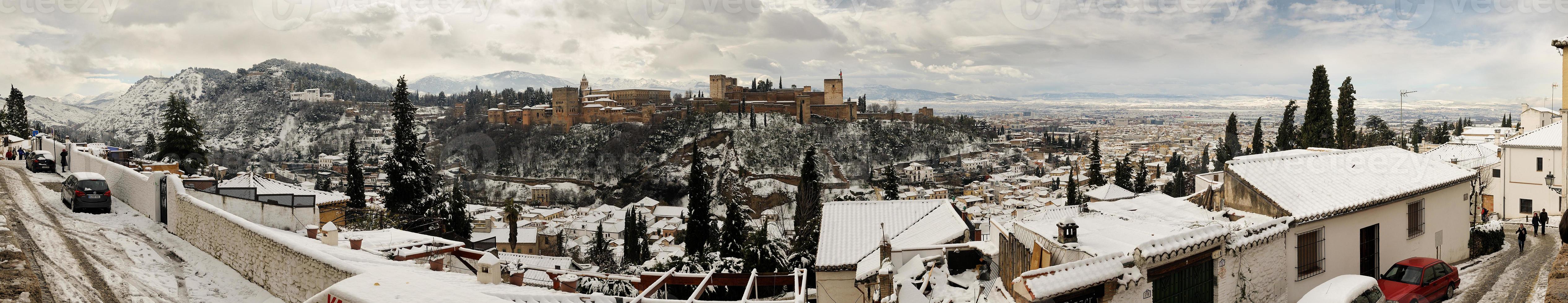 Snow storm with slush on sidewalks. Granada photo