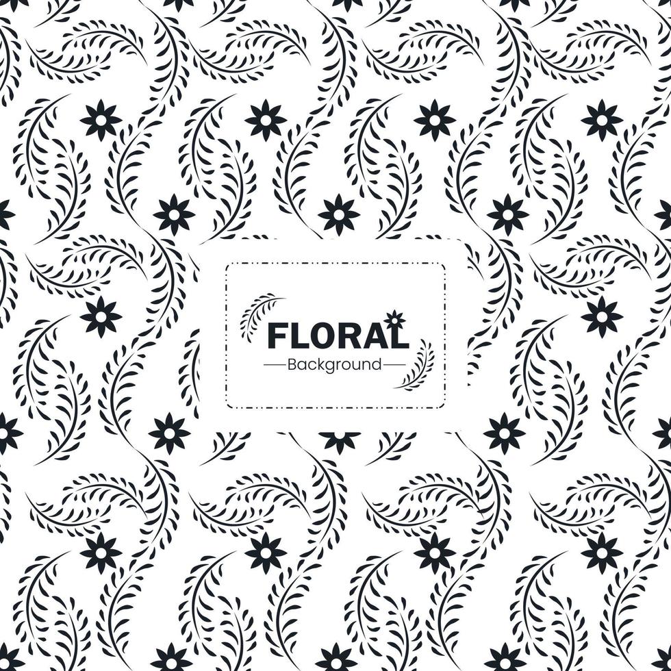 diseño de gráficos de fondo de vector geométrico de elementos florales de flor de hoja en blanco y negro.