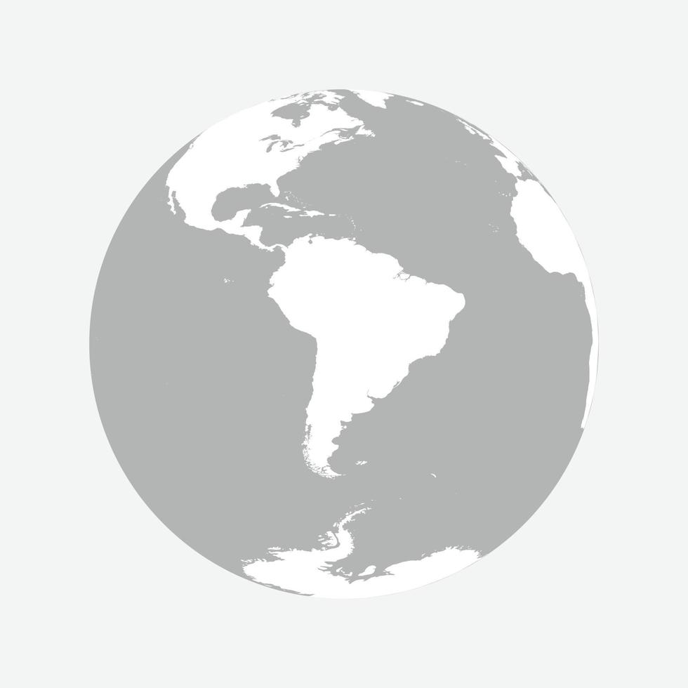 Map of Globe of South America vector