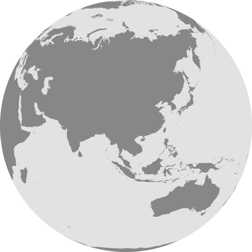 mapa del globo de asia vector
