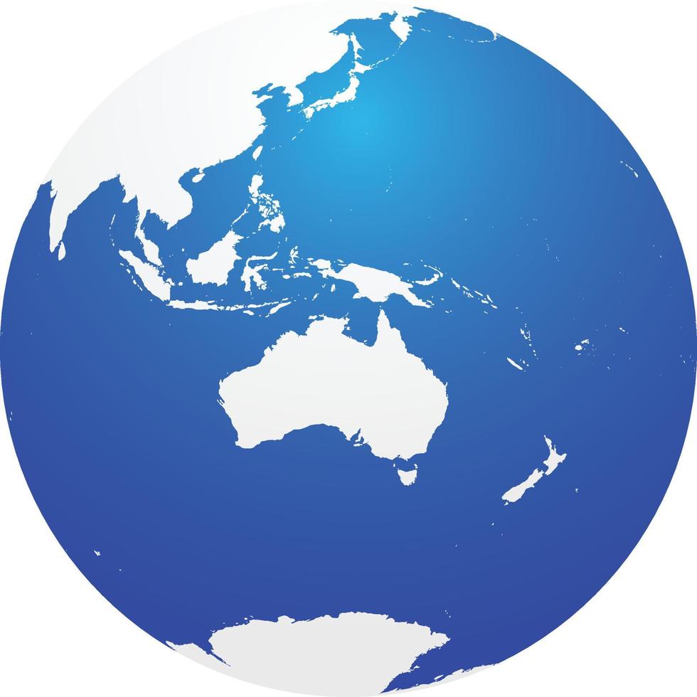 Map of Globe of Oceania vector