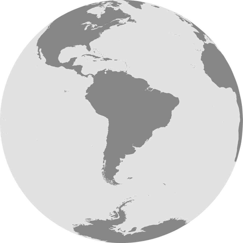 mapa del globo terráqueo de américa del sur vector