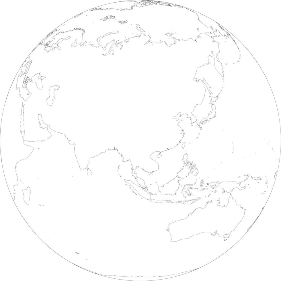 Map of Globe of Asia vector