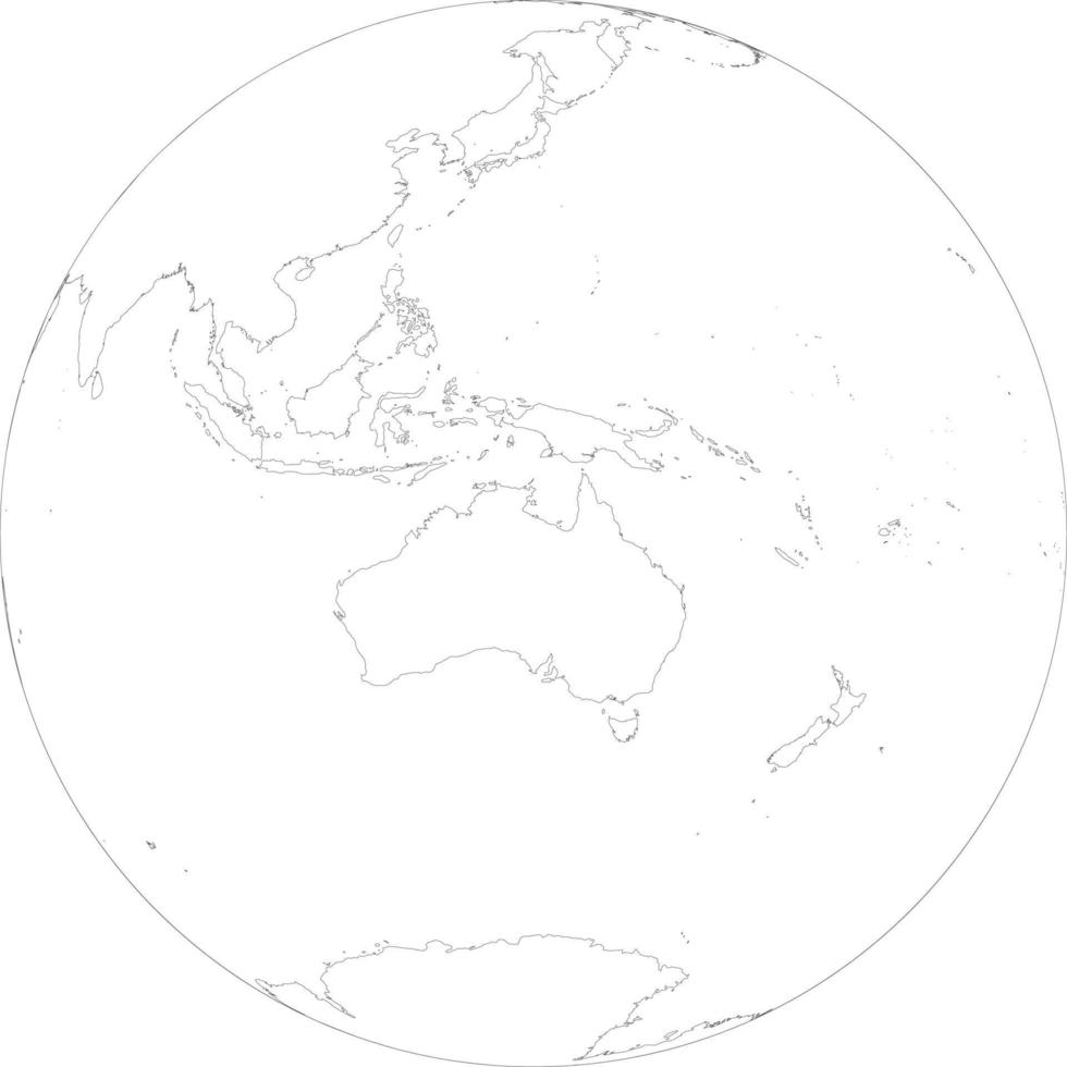 Map of Globe of Oceania vector