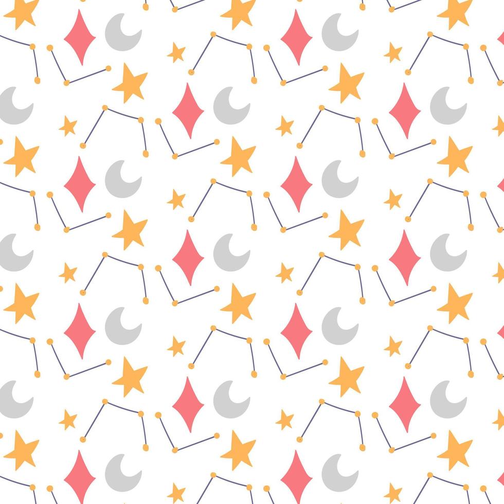 Children fairy pattern from the stars of the moon of the constellation vector