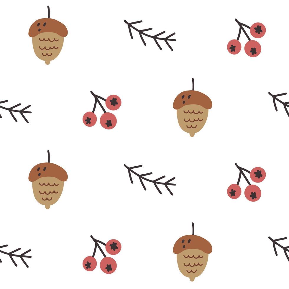 Acorn rowan pattern vector
