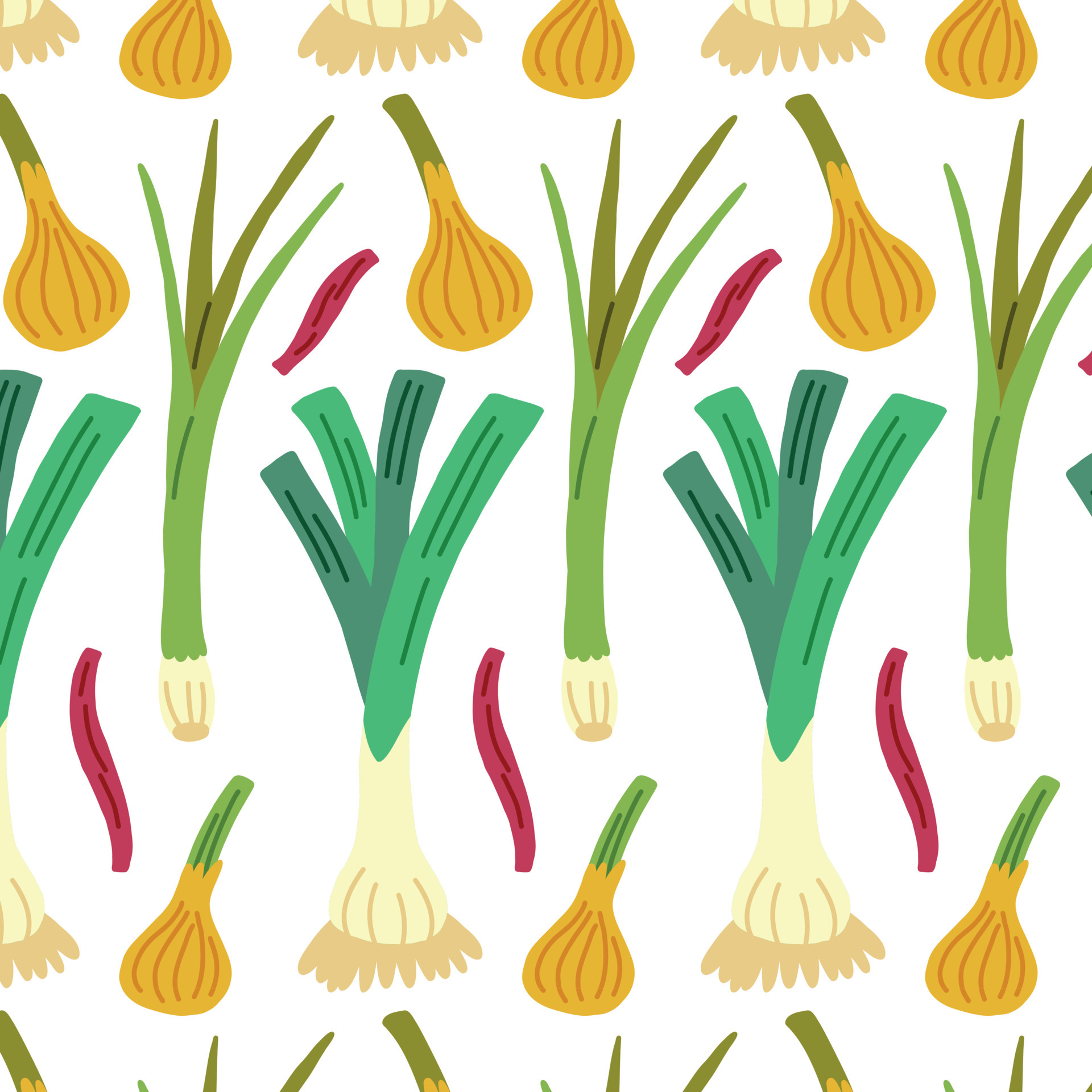 Green Onion Pattern 6519623 Vector Art at Vecteezy