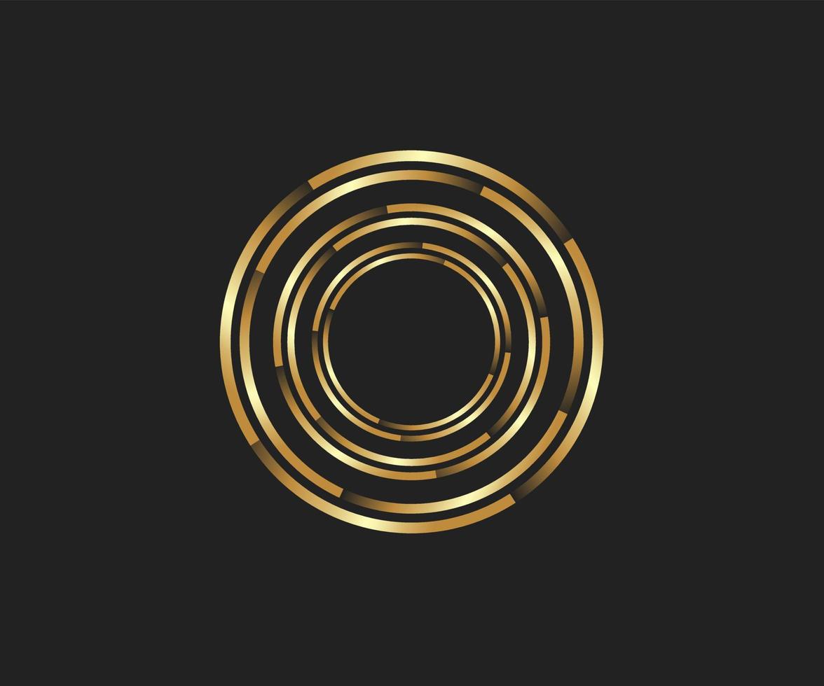 círculo de línea dorada vector
