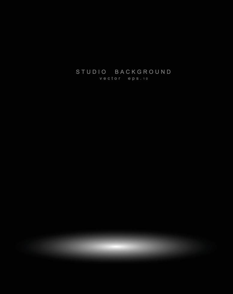 Empty black gradient studio room background. backdrop light interior with copyspace for your creative project, Vector illustration EPS 10