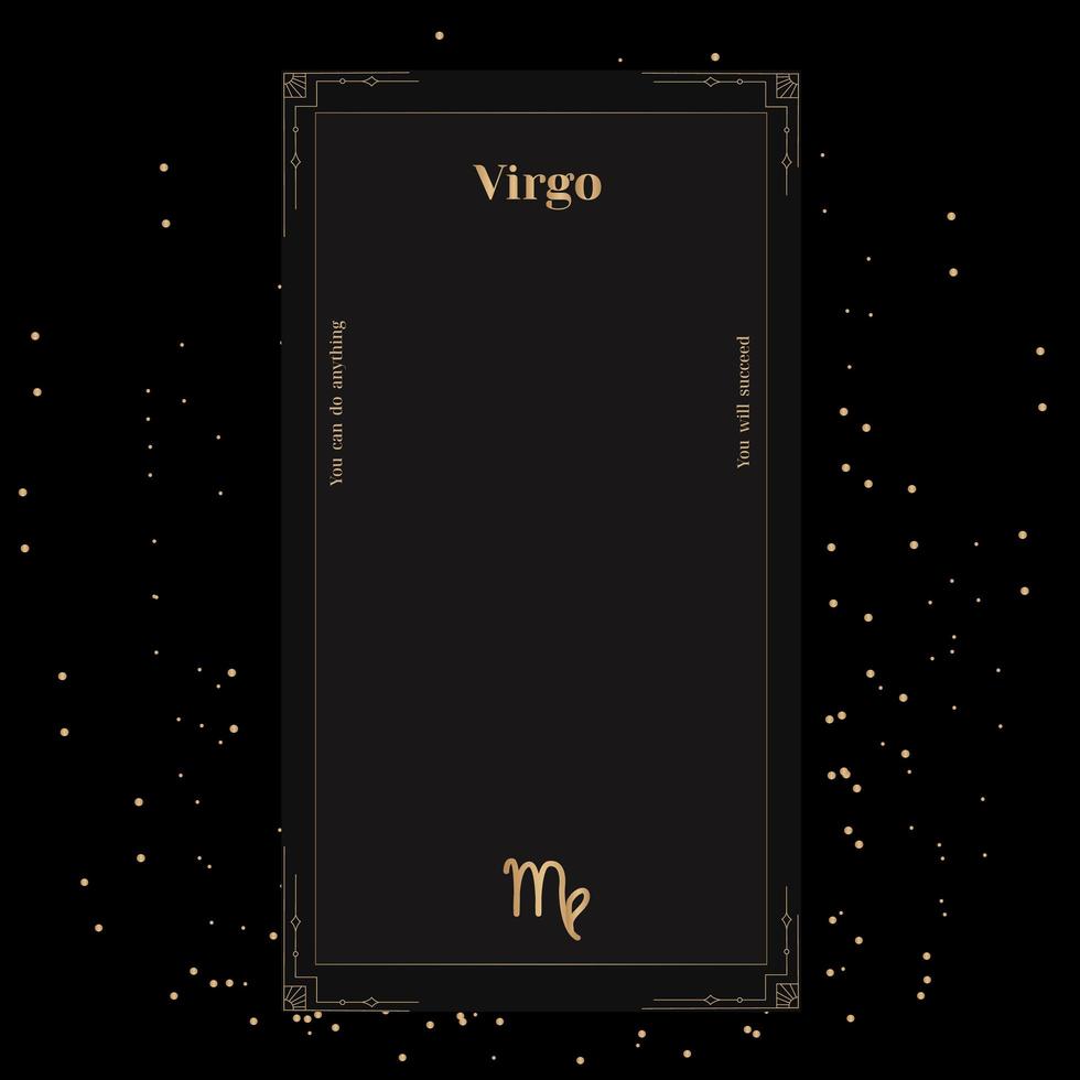 signos de virgo, fondo del zodiaco. bellas imágenes vectoriales en medio de una galaxia estelar con la constelación vector