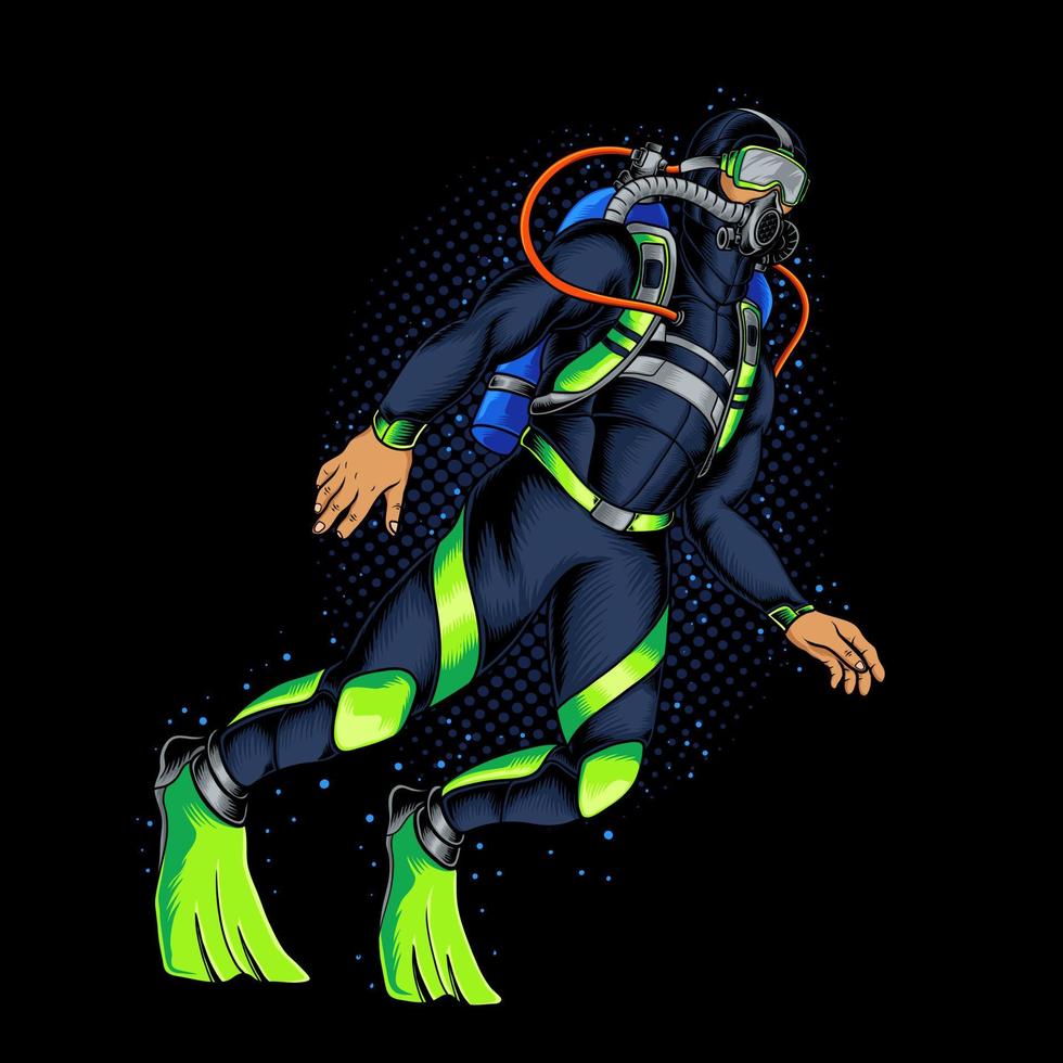 Scuba diver cartoon vector