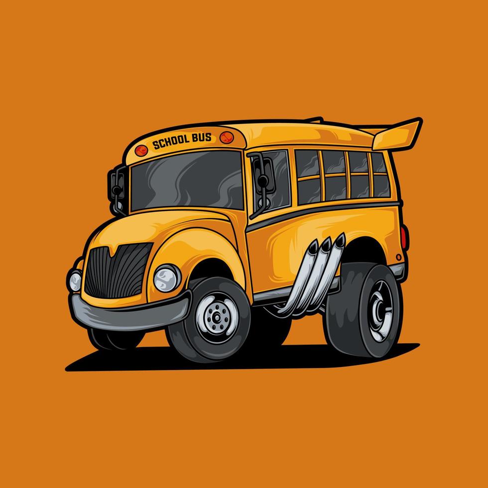 dibujos animados de autobús escolar vector