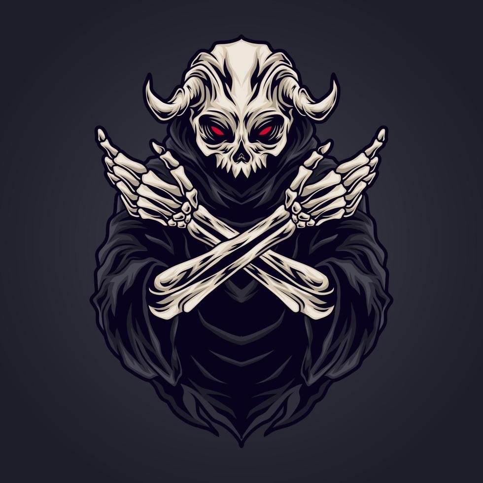 Grim reaper skull vector
