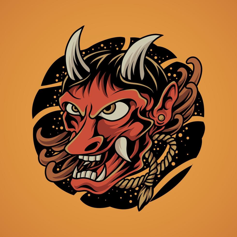 Japanese fujin mask vector