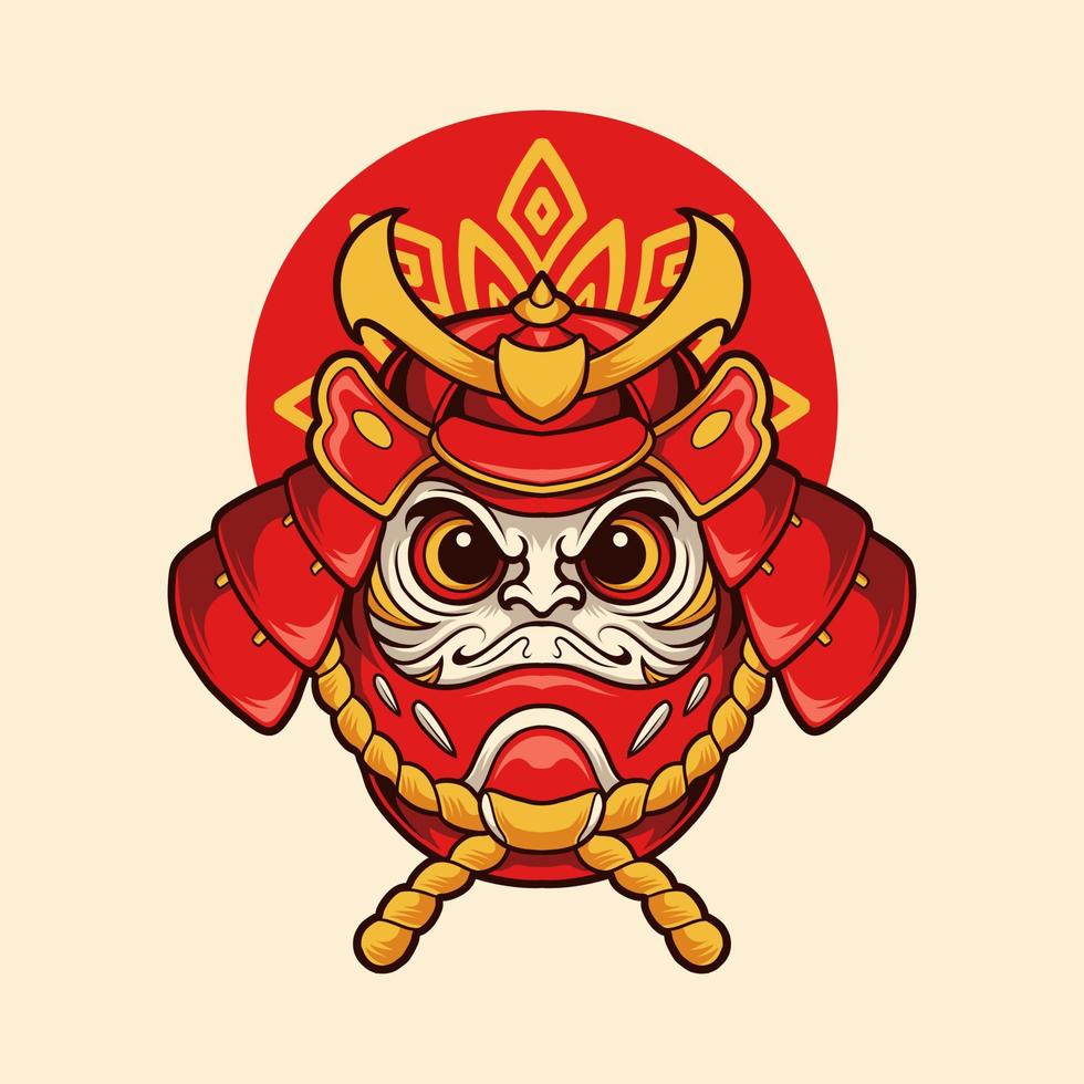 Japanese daruma samurai vector