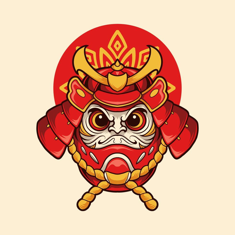 Japanese daruma samurai vector