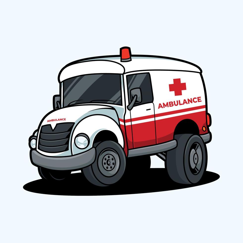 Ambulance truck cartoon vector