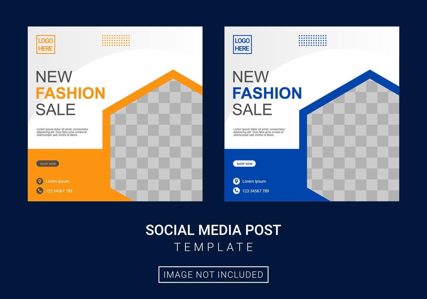 fashion social media post template vector