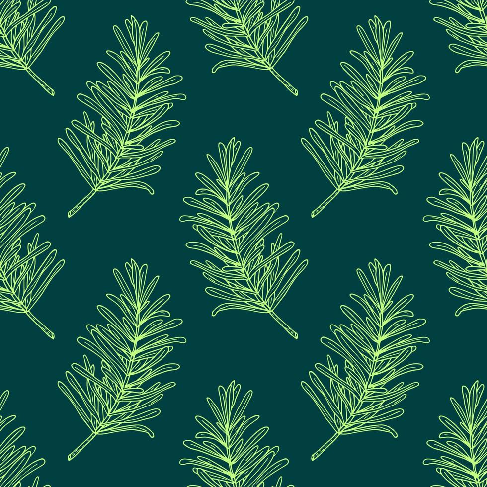 rosemary seamless pattern. wrapping paper, label, menu, kitchen textiles. sketch hand drawn doodle. monochrome minimalism. plant spice vector