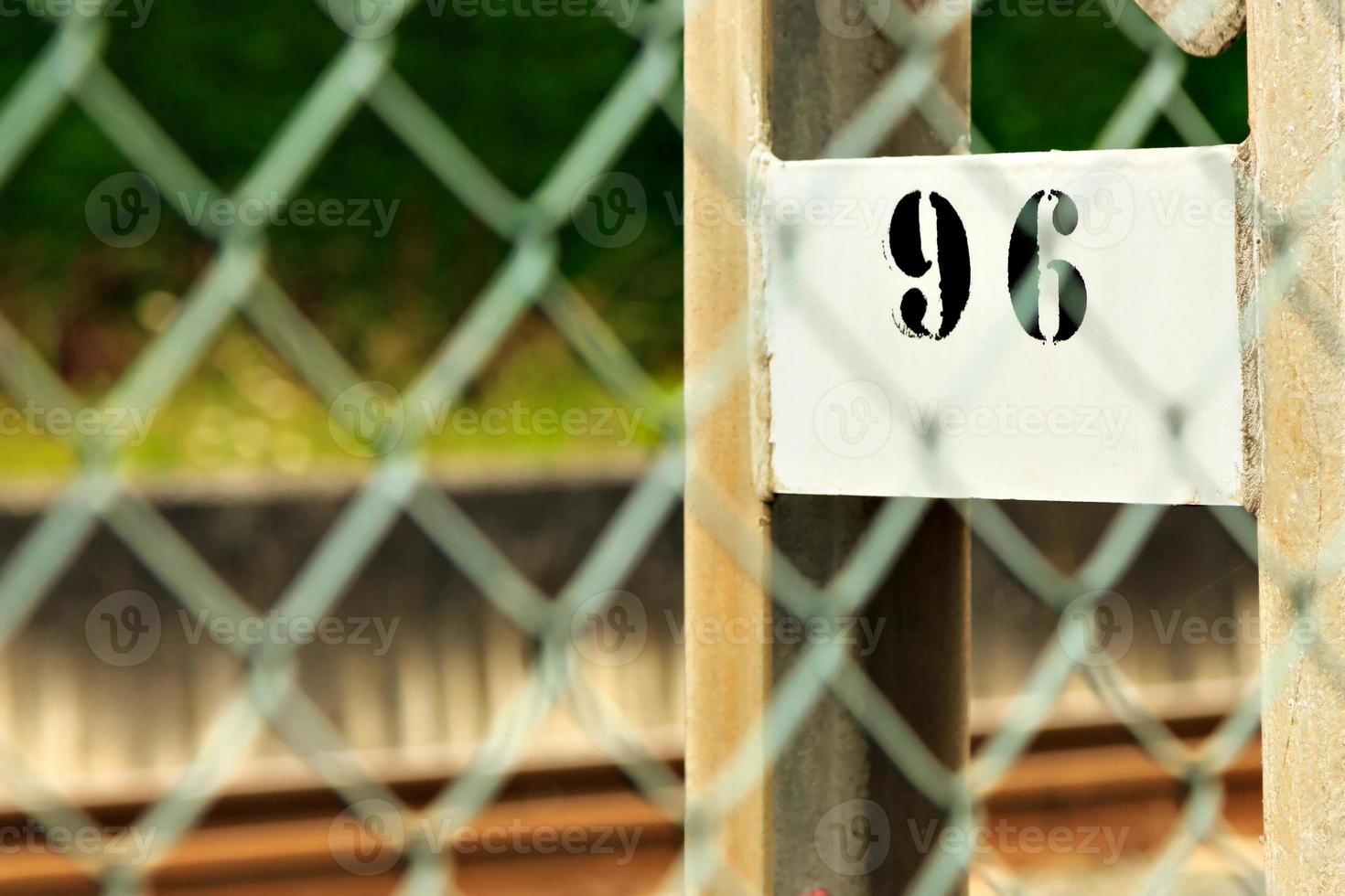 Railway Signal behind a fence. Horizontal image. photo