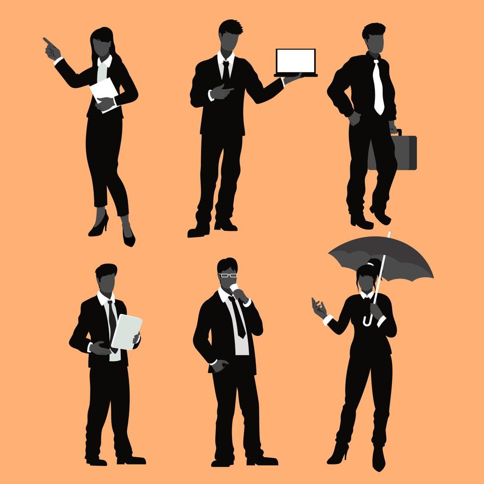 Employee Holding Items Silhouette vector