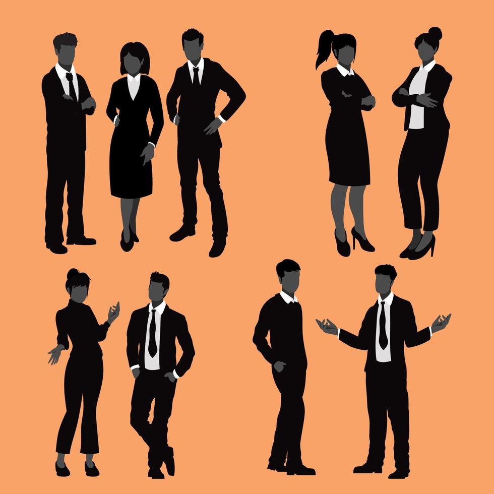 Silhouette Group of Business vector