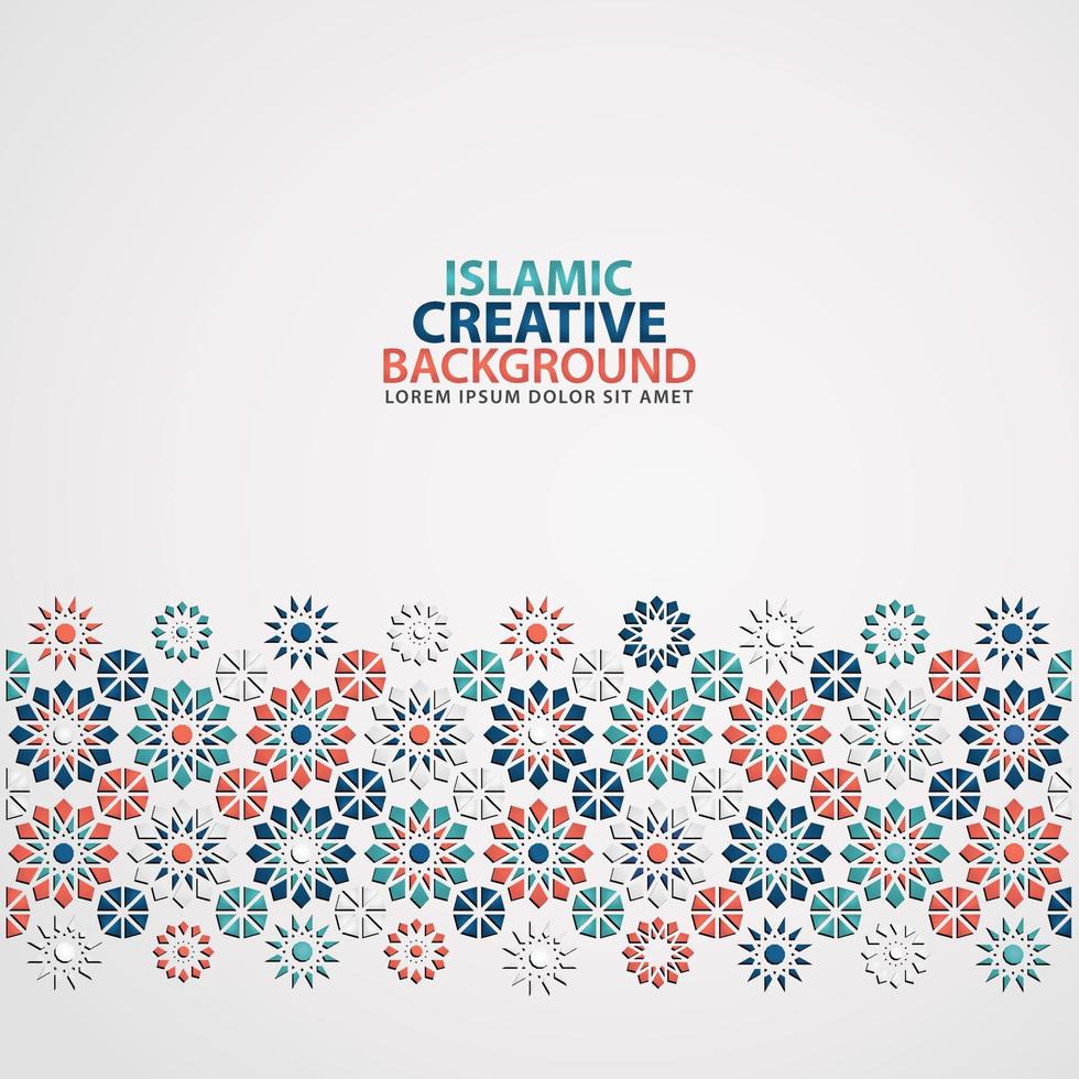 Islamic ornament of mosaic for greeting card background template vector