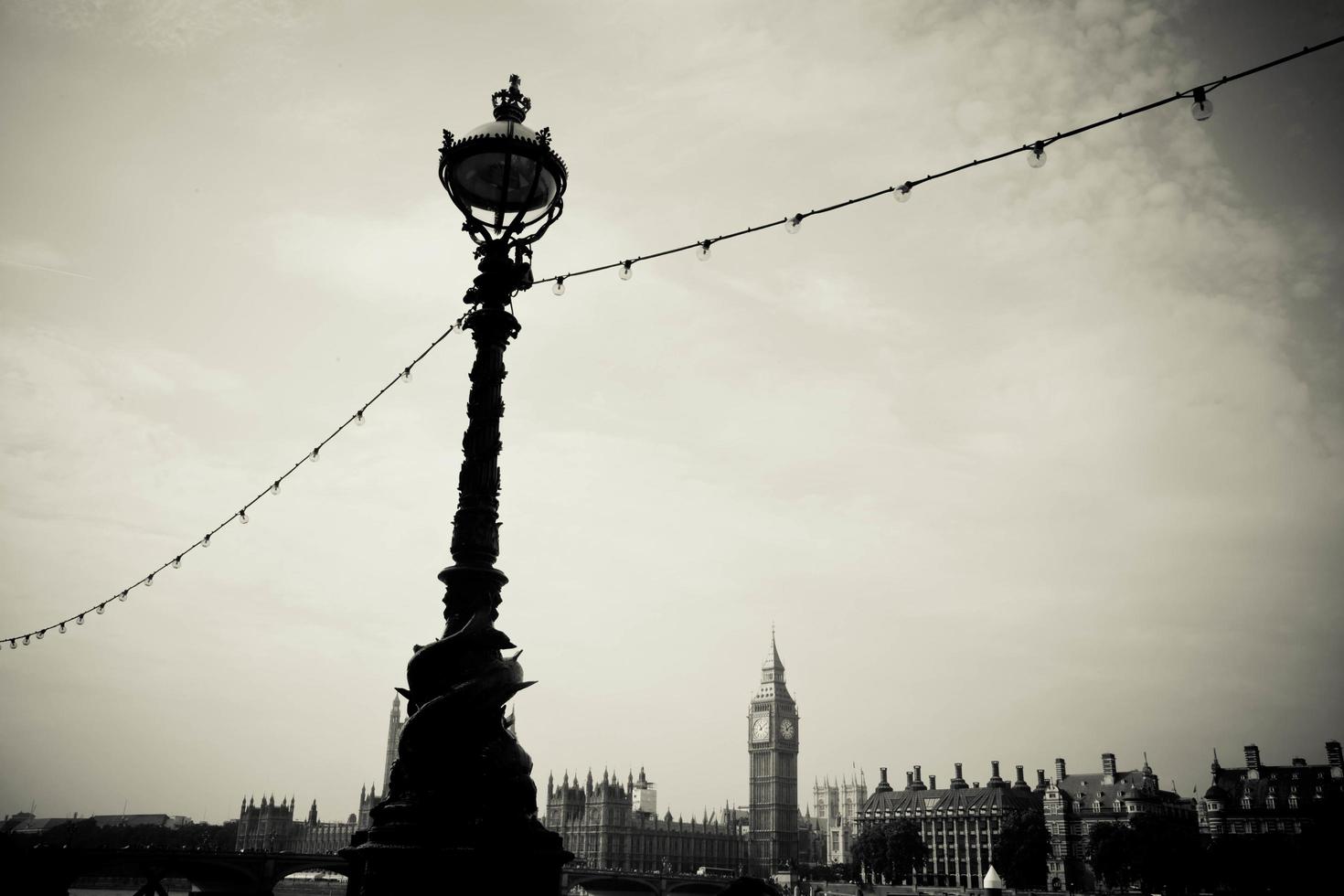 London street in black and white photo