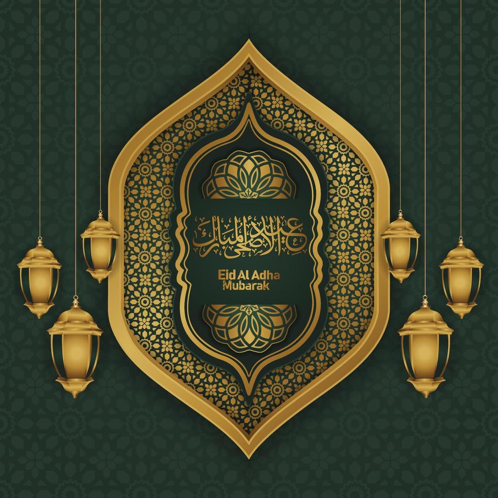 Set of Eid Adha Mubarak in Arabic calligraphy, design element on a transparent background. vector illustration