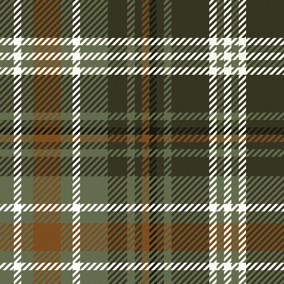 Tartan pattern background. Plaid pattern in dark green, brown and white color. Vector graphic for scarf, blanket, throw, shirt other modern fashion textile design