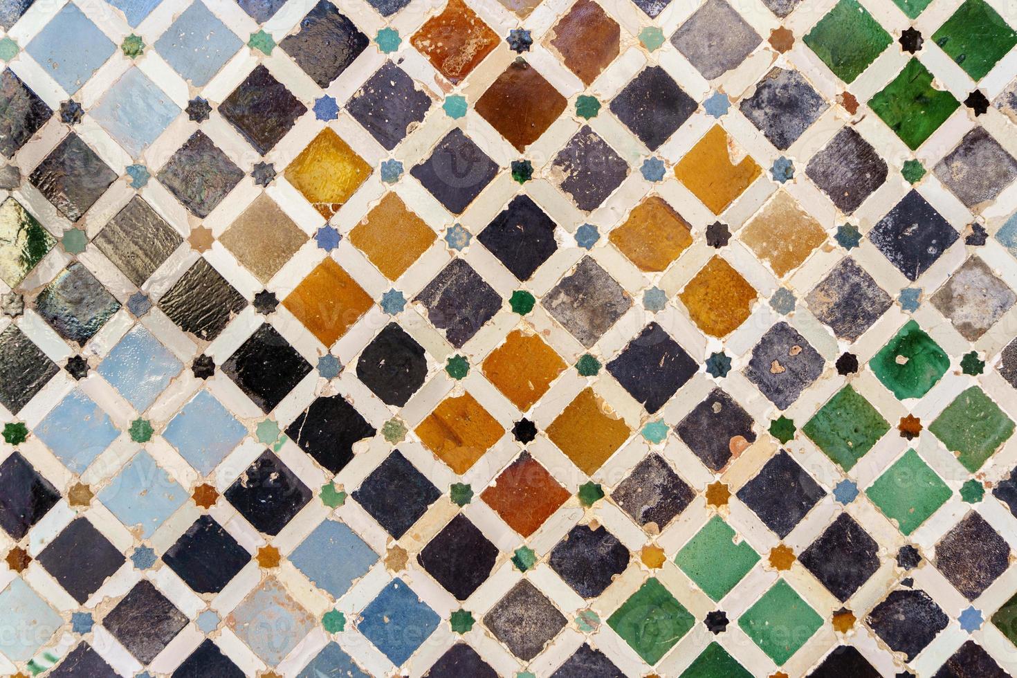 Ceramic walls in the Alhambra of Granada. photo