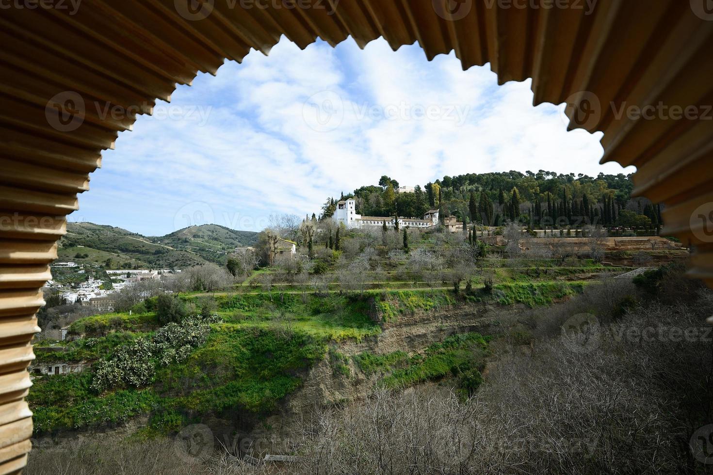 Generalife seen from the Alhambra in Granada, Andalusia, Spain photo