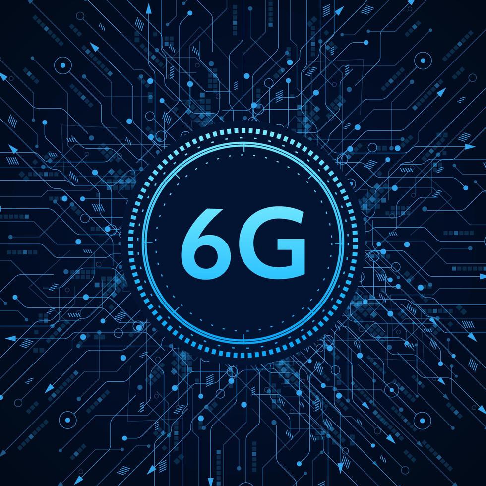 concepto de tecnología de red móvil 6g, telecomunicaciones de nueva generación, internet móvil de alta velocidad, vector