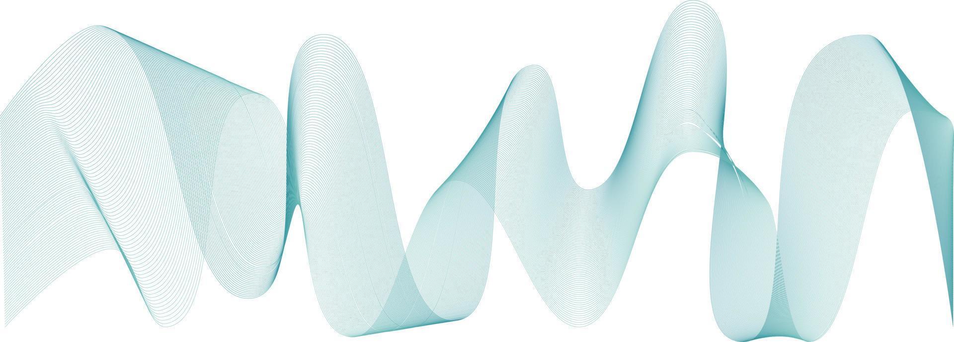 Abstract wave element for design. Digital frequency track equalizer. Stylized line art background. Vector illustration. Wave with lines created using blend tool. Curved wavy line, smooth stripe.