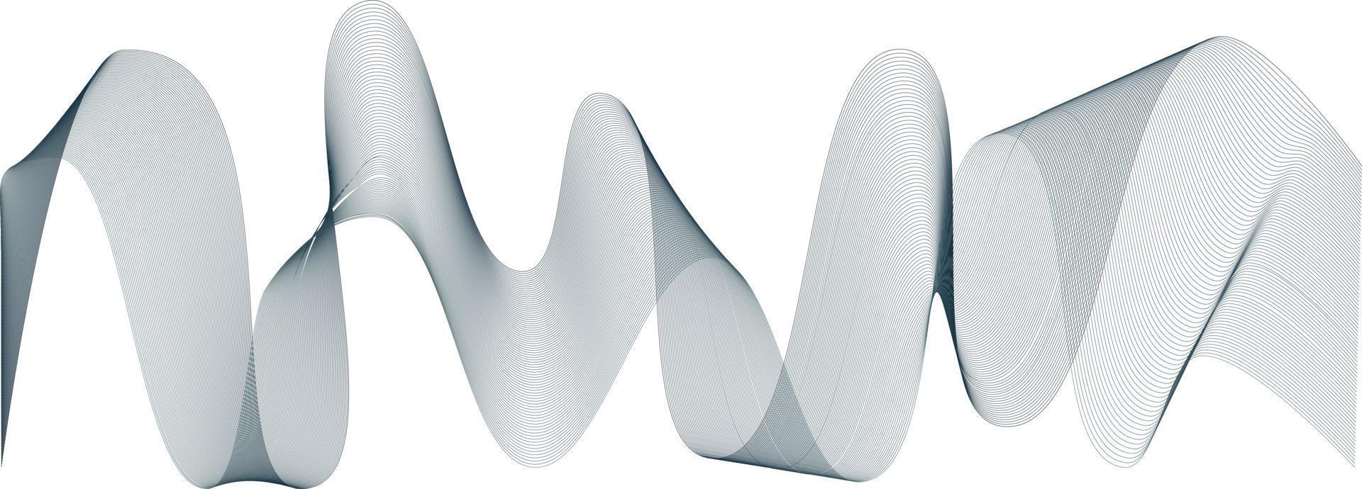 Abstract wave element for design. Digital frequency track equalizer. Stylized line art background. Vector illustration. Wave with lines created using blend tool. Curved wavy line, smooth stripe.