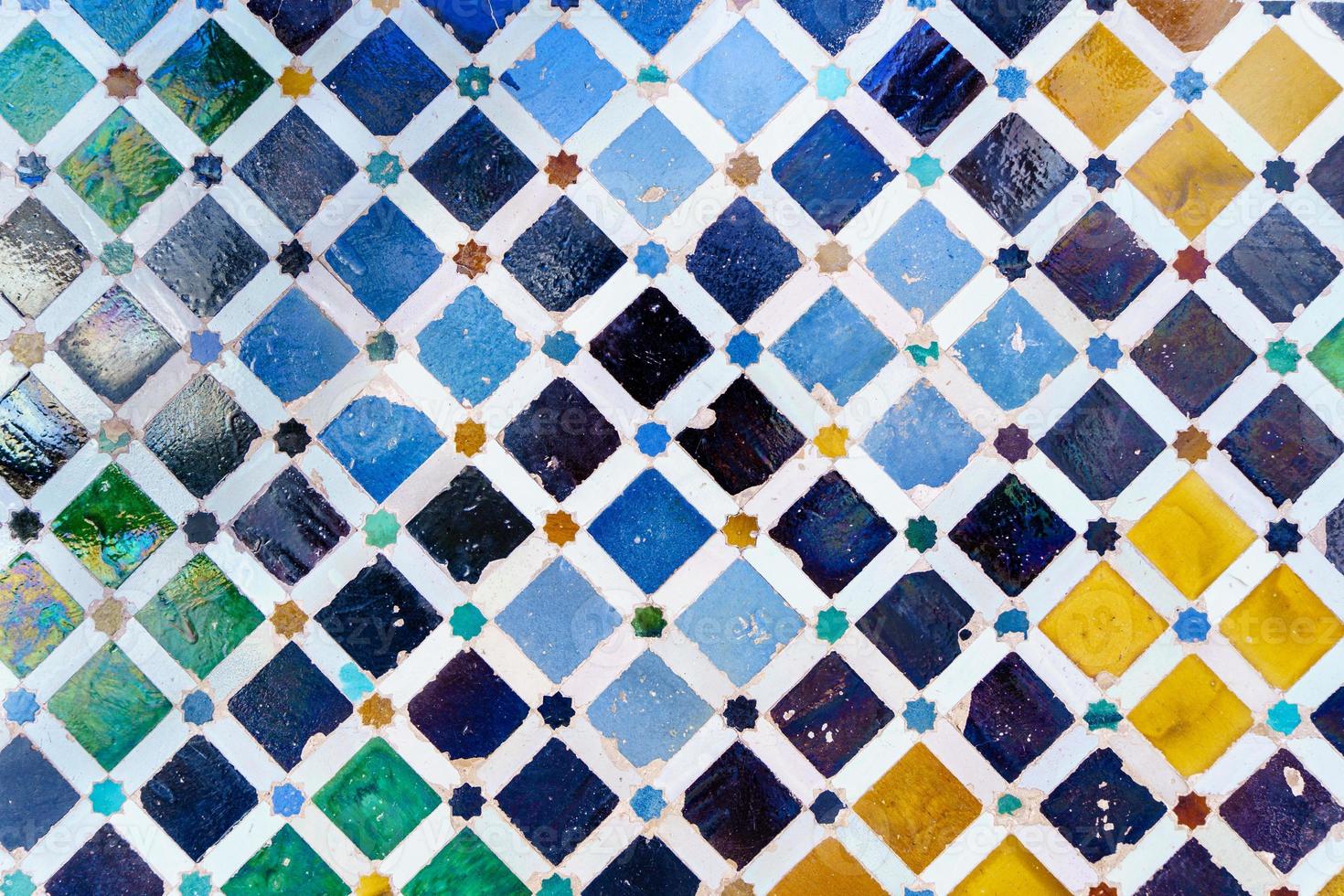 Ceramic walls in the Alhambra of Granada. photo