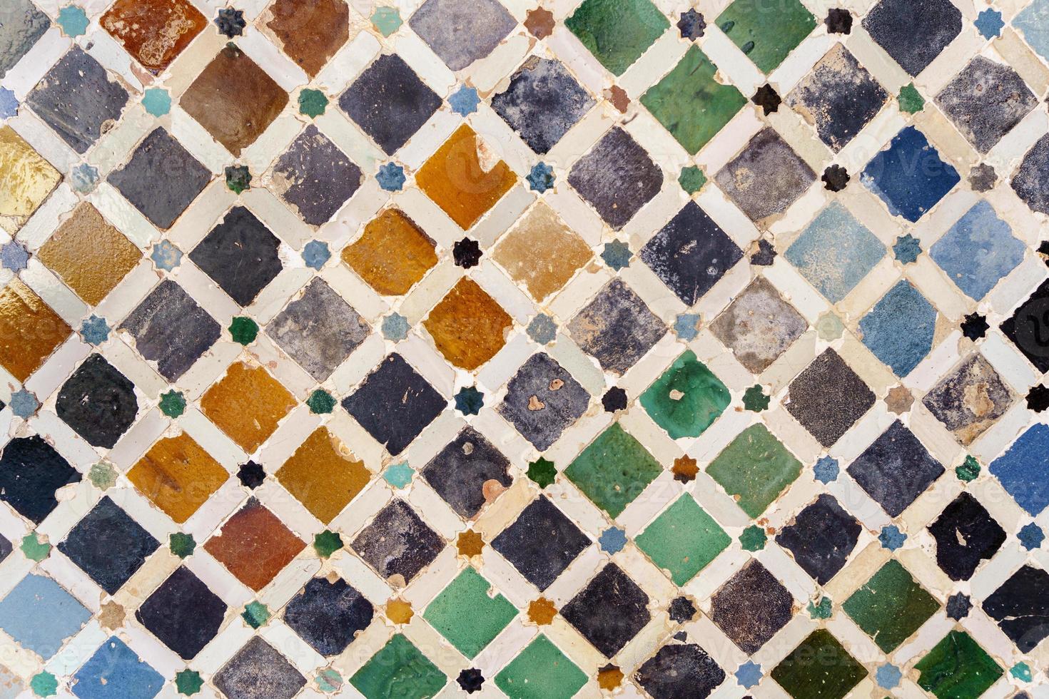 Ceramic walls in the Alhambra of Granada. photo