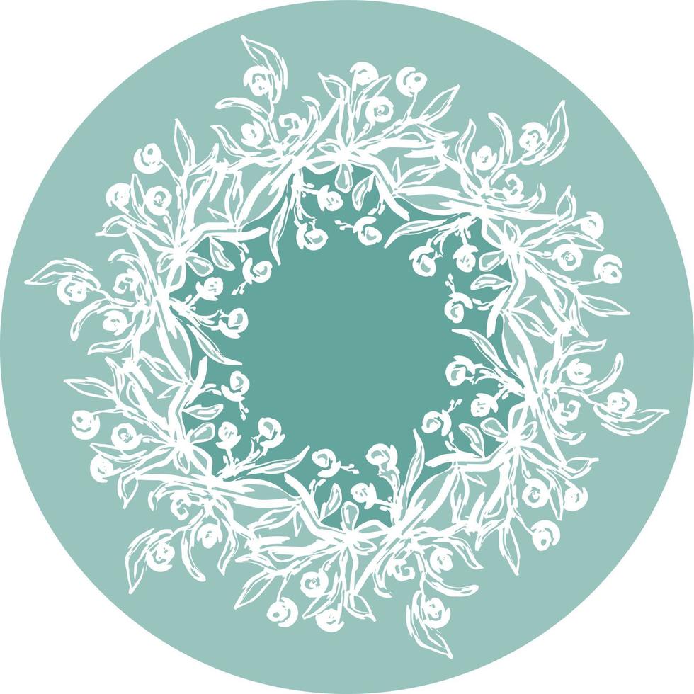 circle with carved delicate openwork swirls vector isolated background
