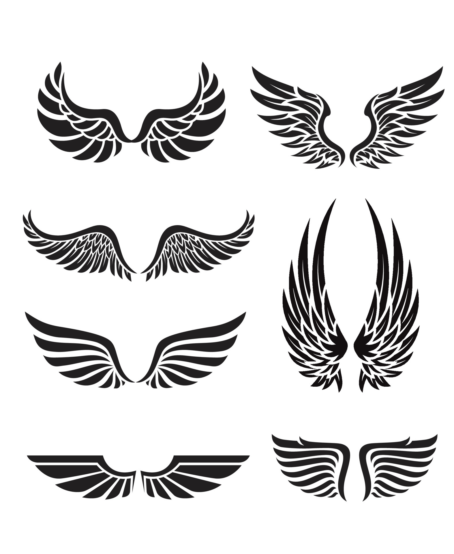 silhouette wings emblem collection 6521450 Vector Art at Vecteezy