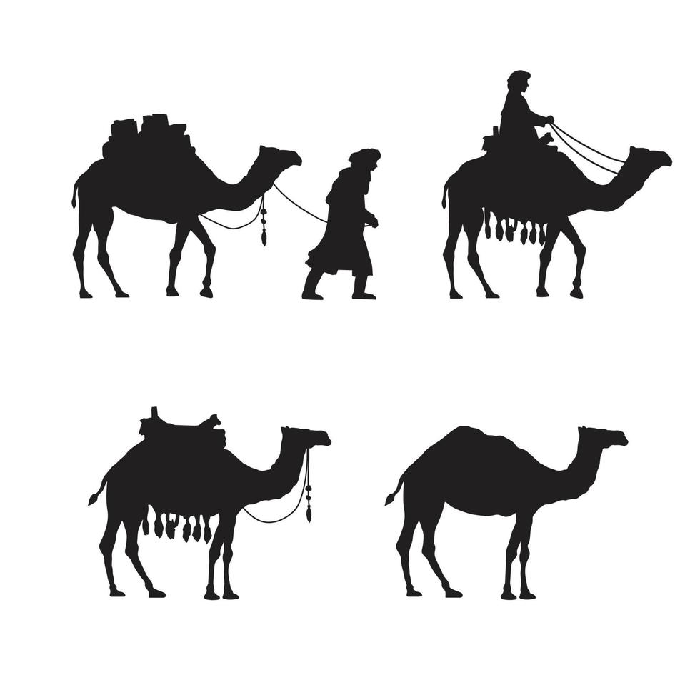 colección de vector de siluetas de camellos