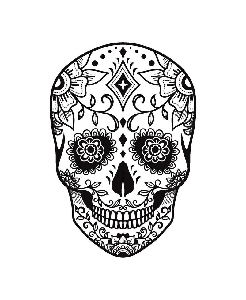 ilustración de calavera de azúcar del día de los muertos vector