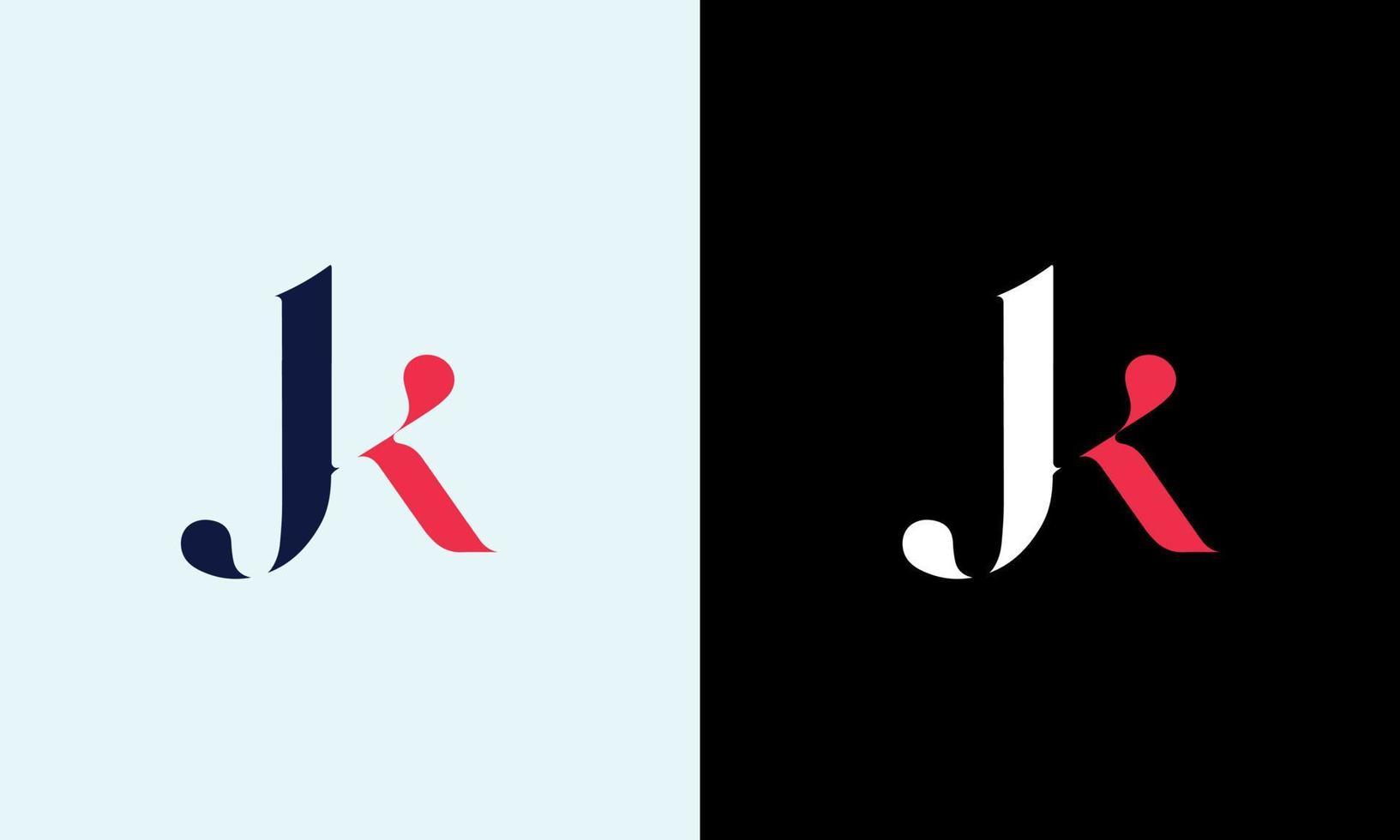 JK KJ abstract vector logo monogram template